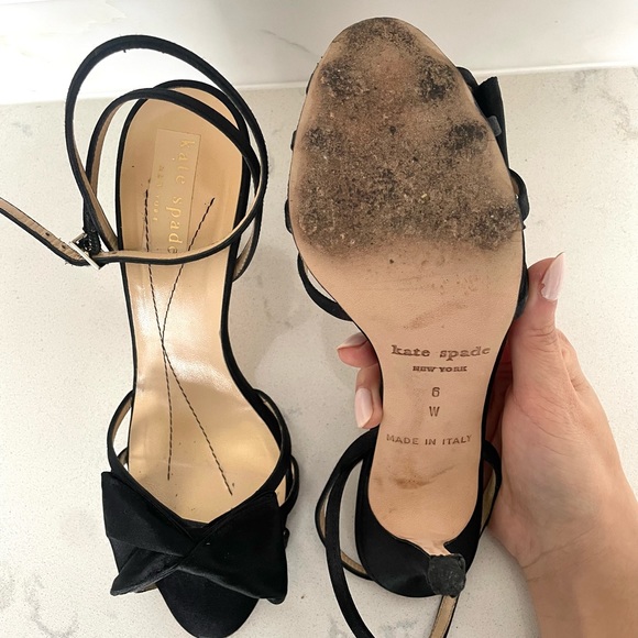 **SOLD** kate spade, black strappy sandles, 3.5” heel, size 6, gently worn - Picture 4 of 6